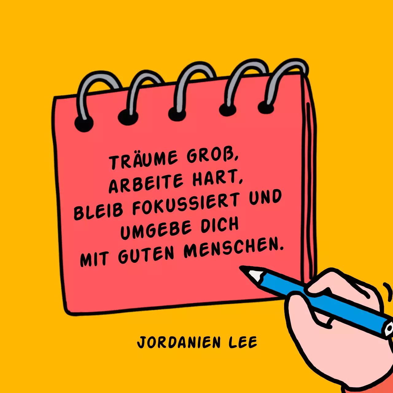 gelbe Comic-Motivationskarte