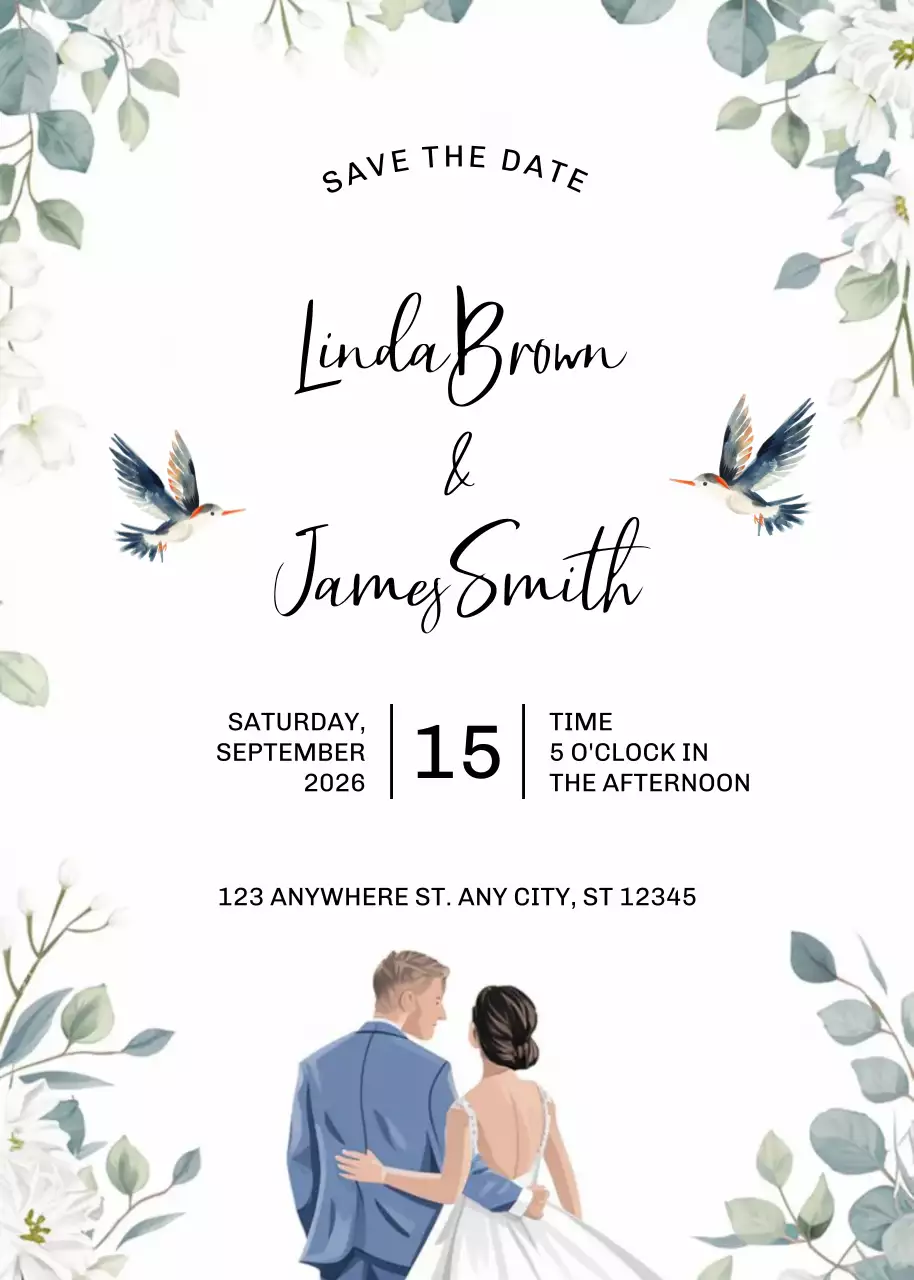White Elegant Wedding Invitation