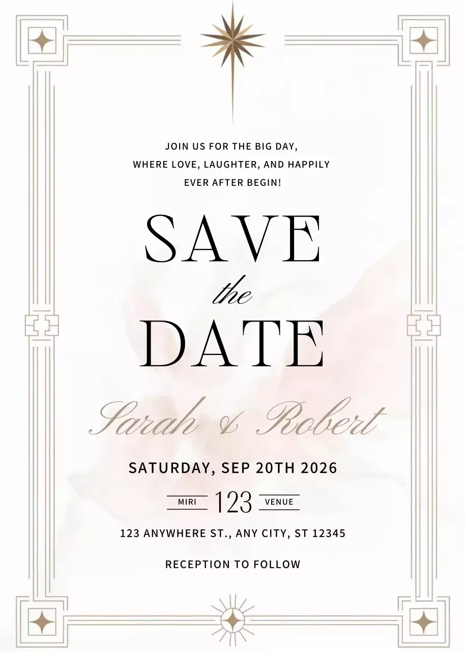 Undangan Pernikahan Elegan Warna Krem