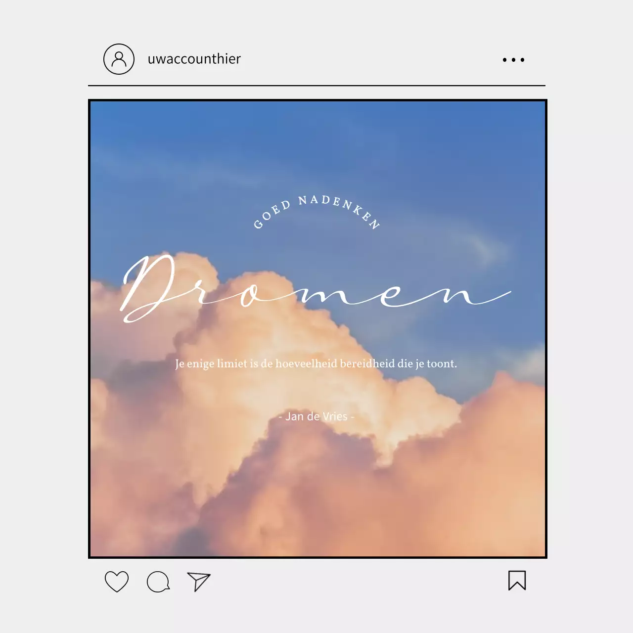 blauwe elegante motivatie aankondiging