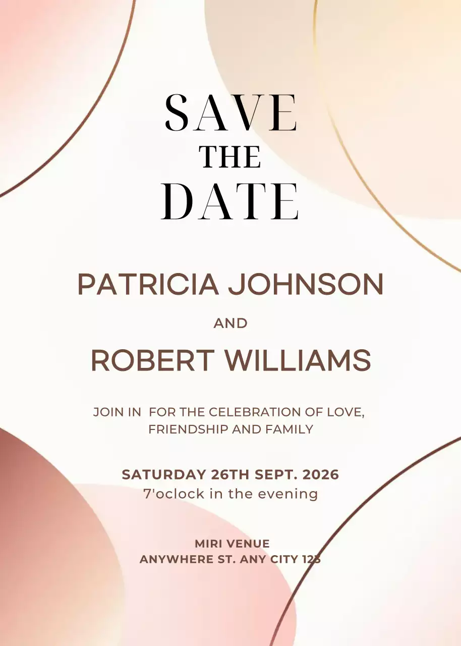 Thiệp cưới màu hồng be phong cách thanh lịch