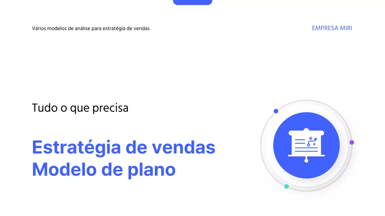 Plano de estratégia de vendas moderno azul