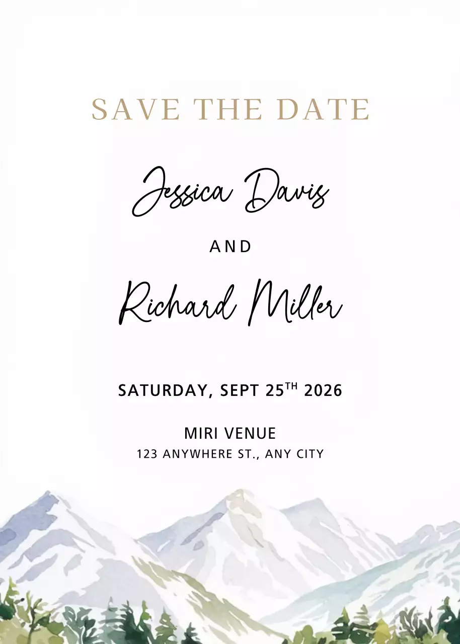 Beige Elegant Wedding Invitation