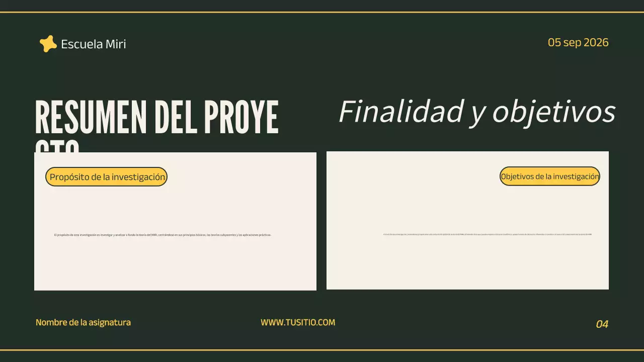 presentación de un proyecto profesional ecológico