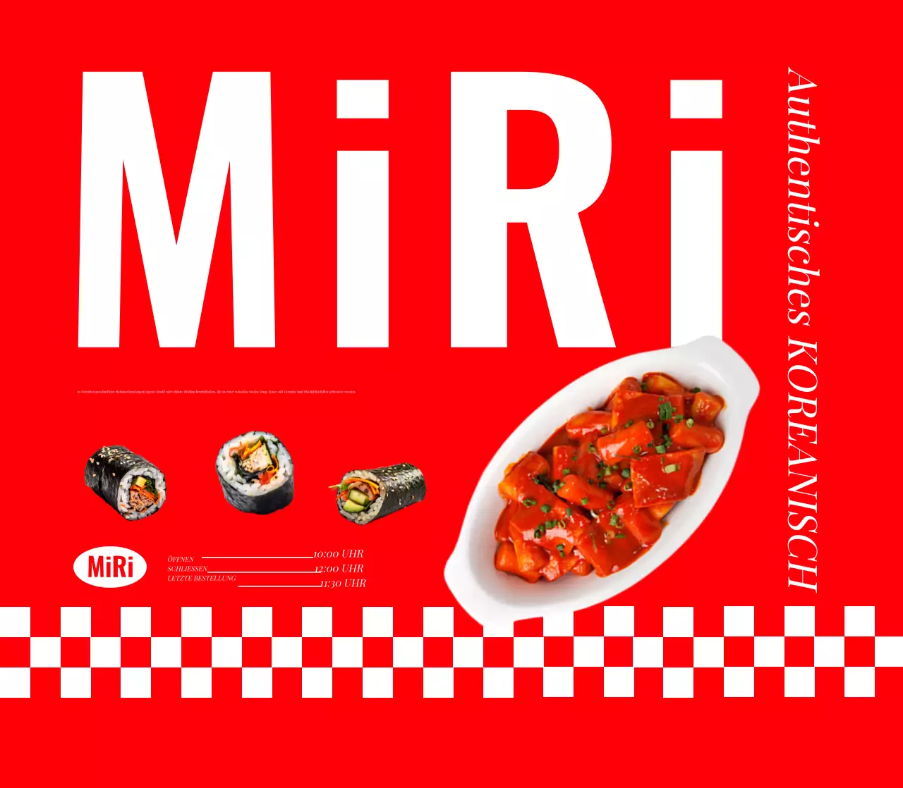 Rotes, sauberes Tteokbokki-Werbematerial