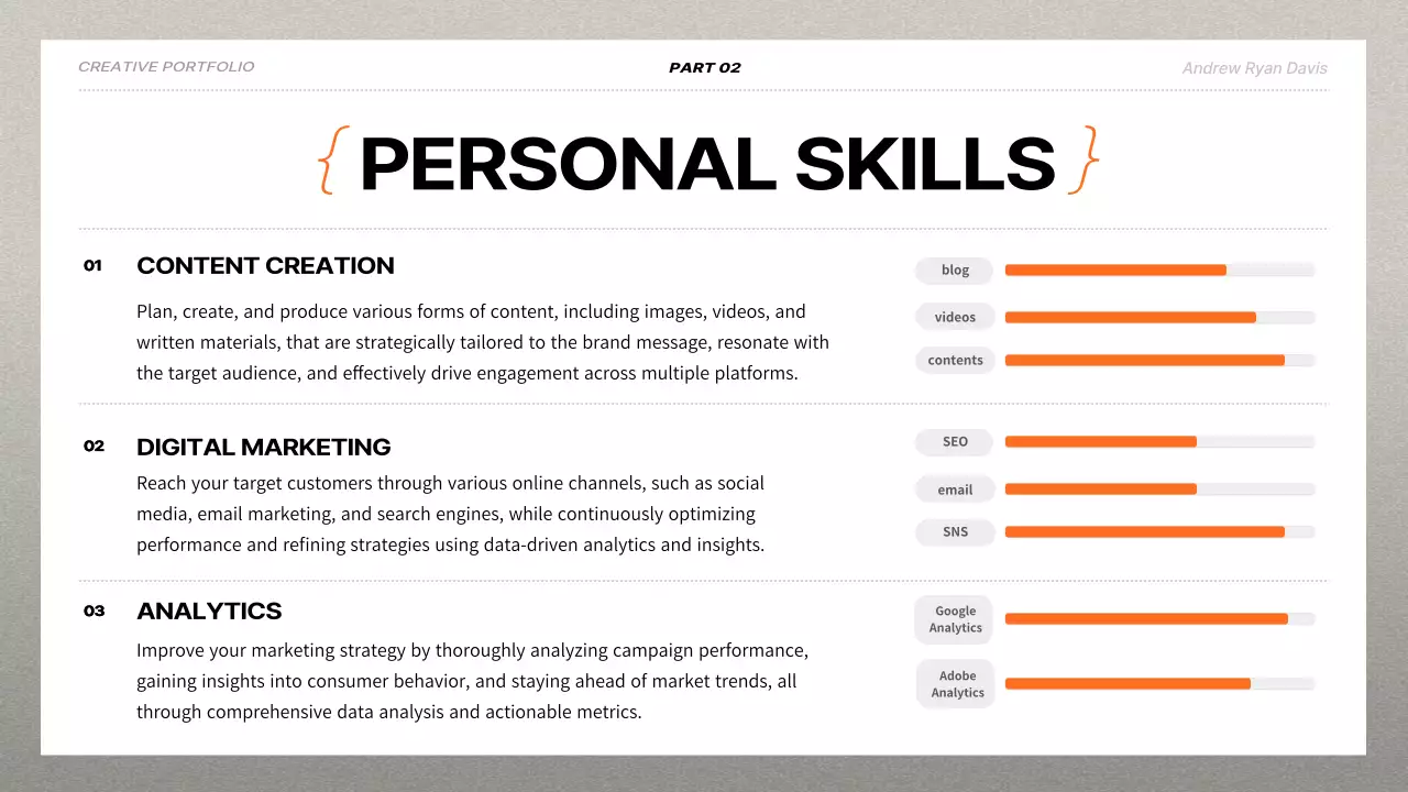 White Modern Portfolio Resume Presentation