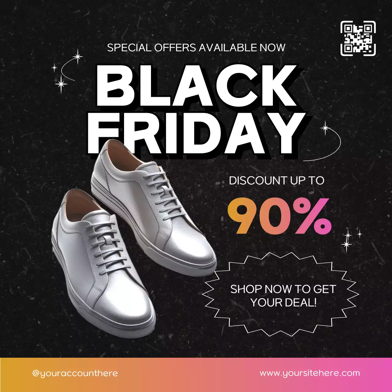 Black Trendy Shoes Promotion Social Media Post