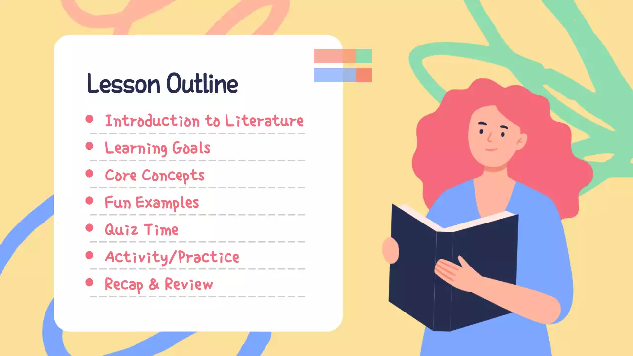 Yellow Simple Literature Course Presentation