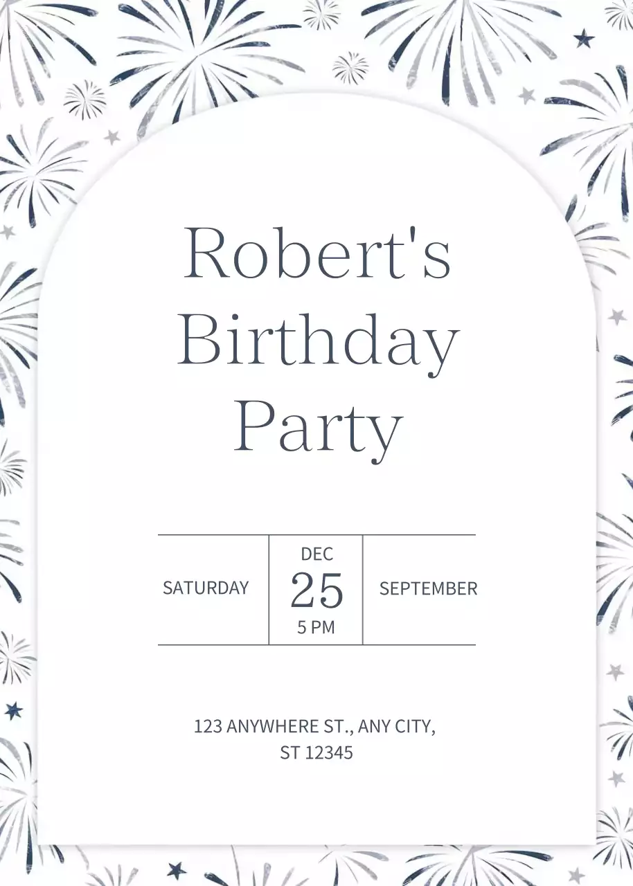 Convite de festa clássico branco