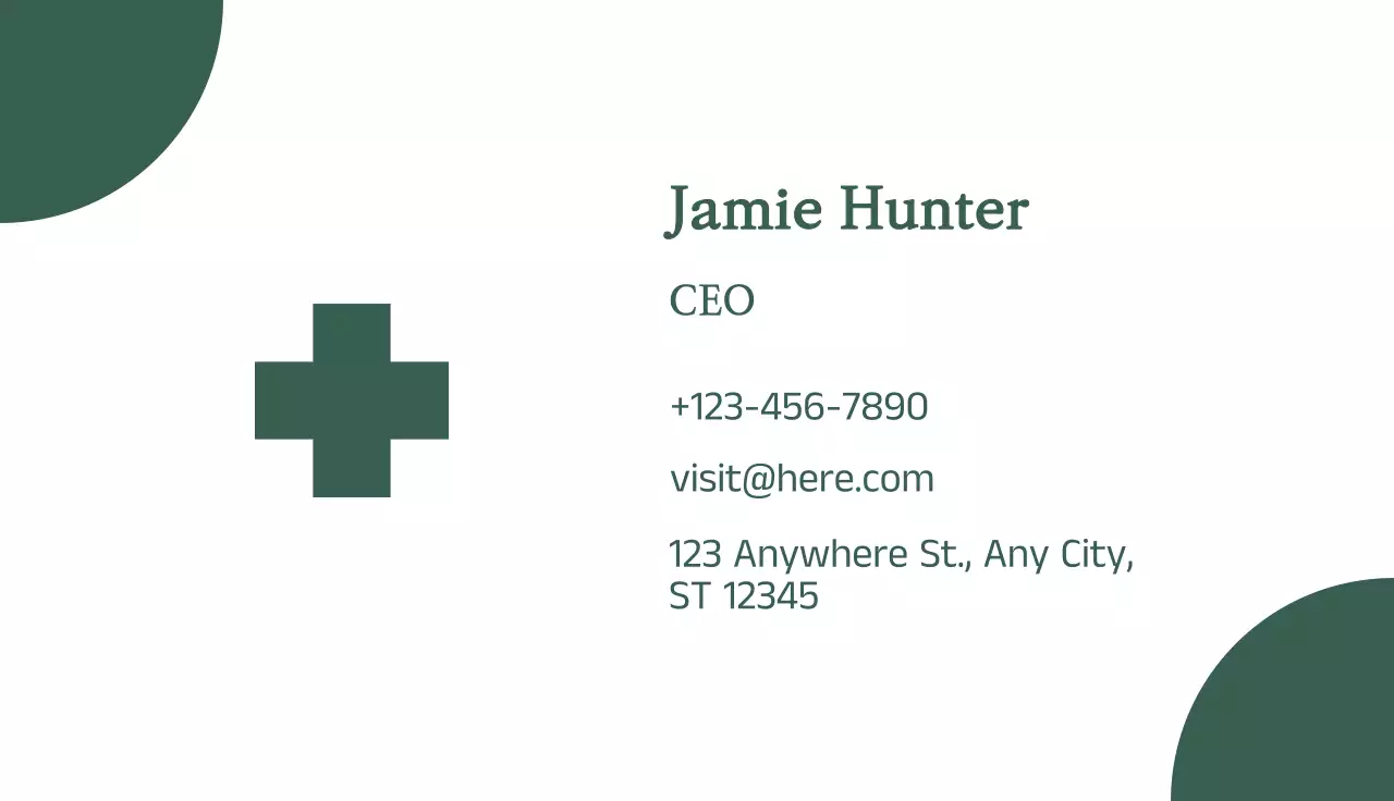 Green Minimal Business Card