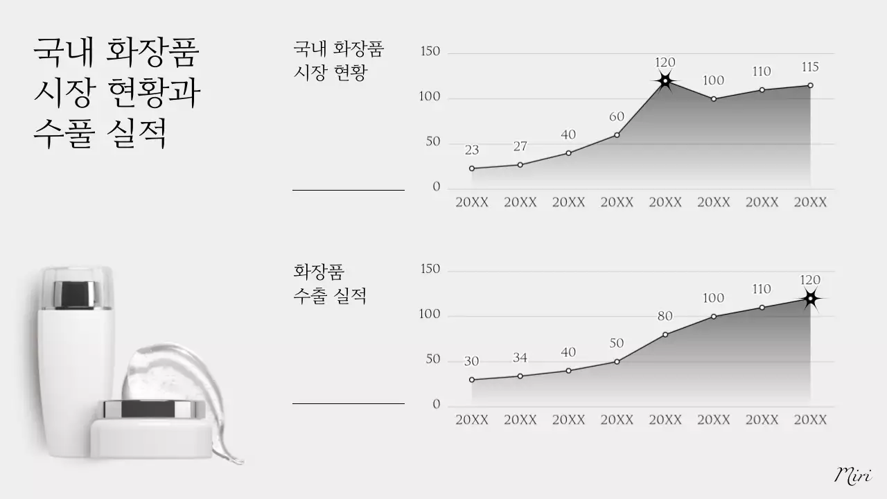 회색 모던 뷰티 보고서