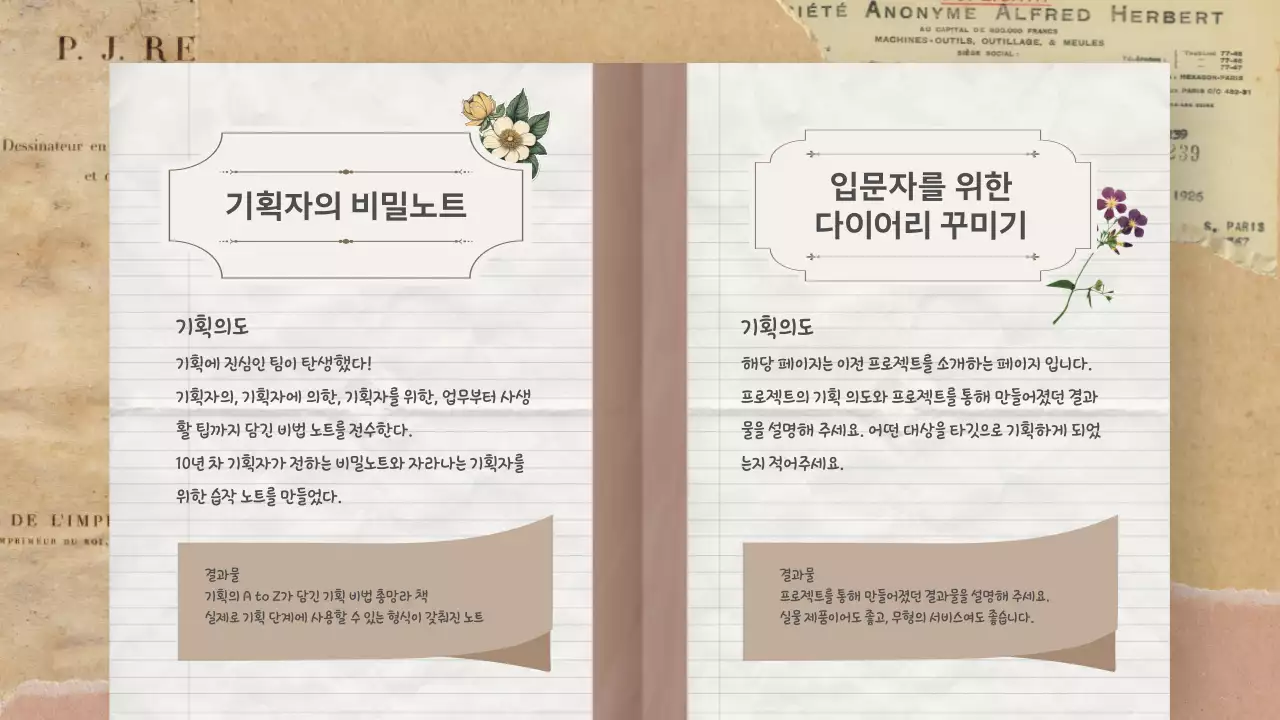 갈색 빈티지 다이어리 소개