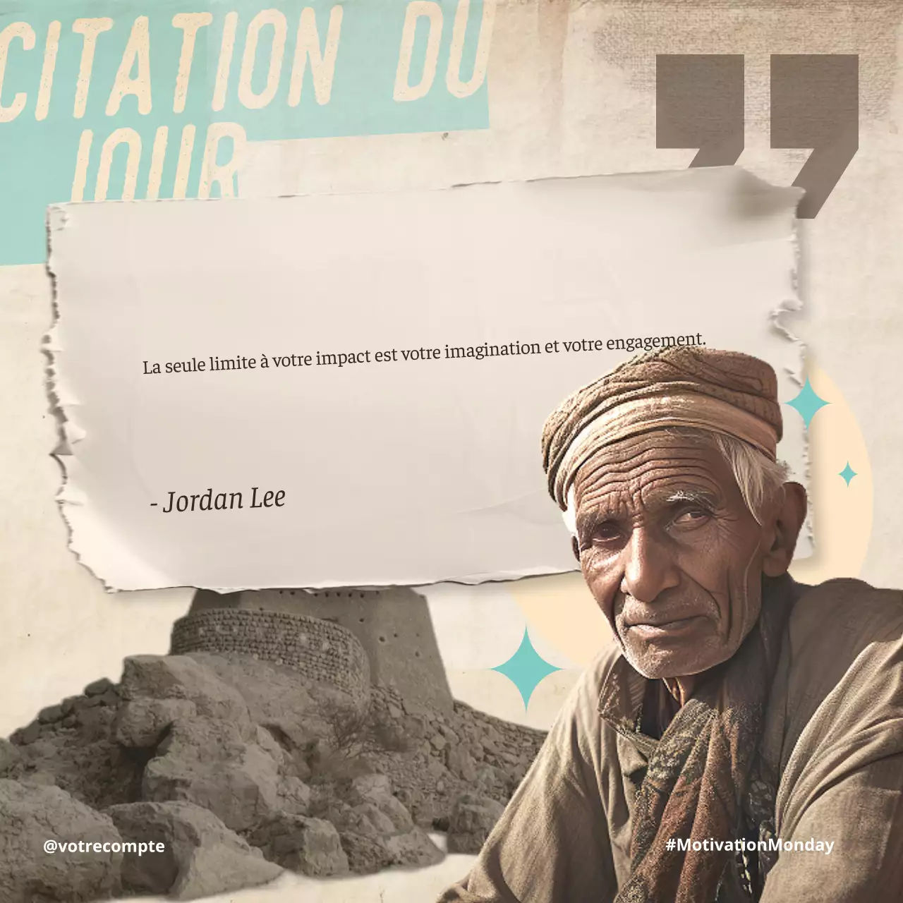 beige vintage motivation figure quote