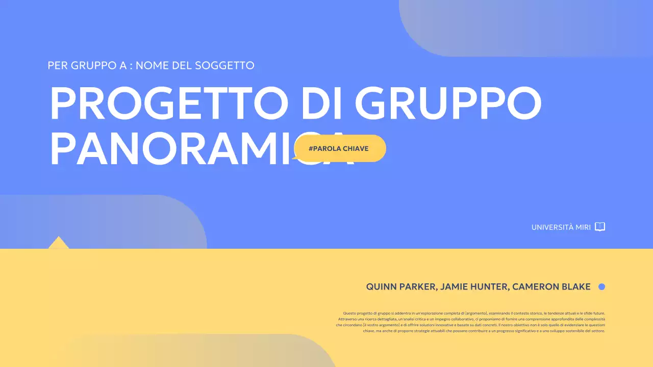 relazione sul progetto di gruppo blue modern