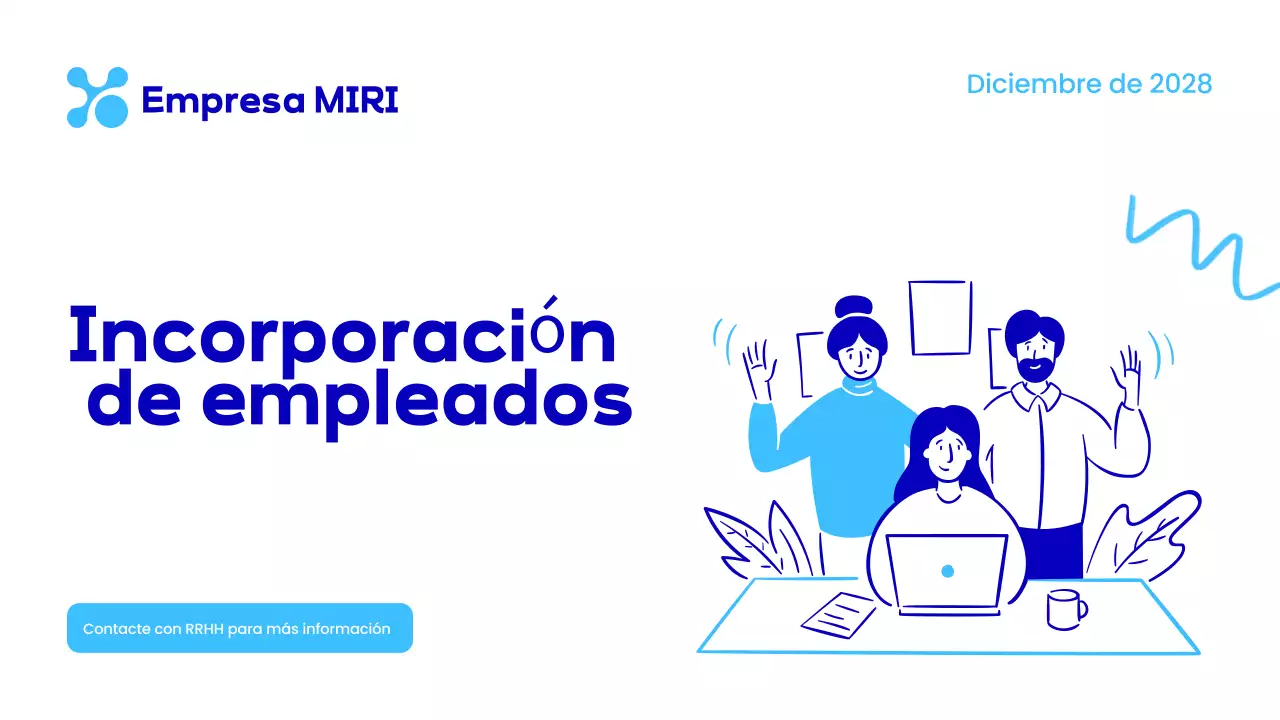 blue modern employee onboarding presentation