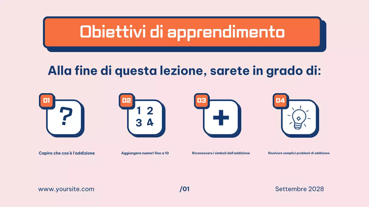 presentazione della classe di matematica blu semplice