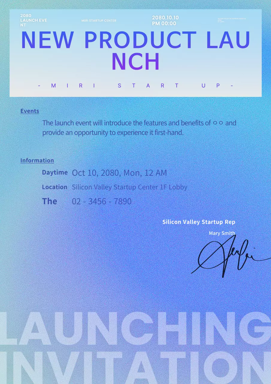 Lời mời sản phẩm hiện đại màu xanh