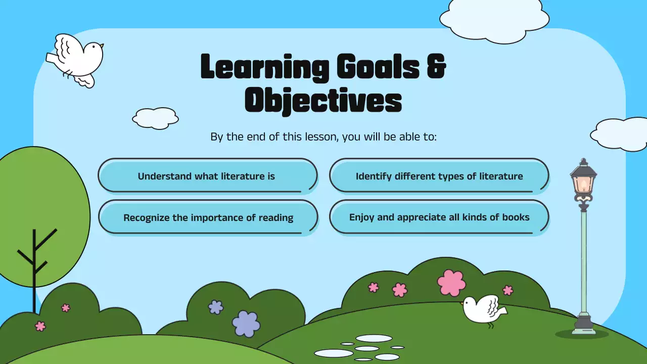 Blue Cartoon Literature Class Presentation