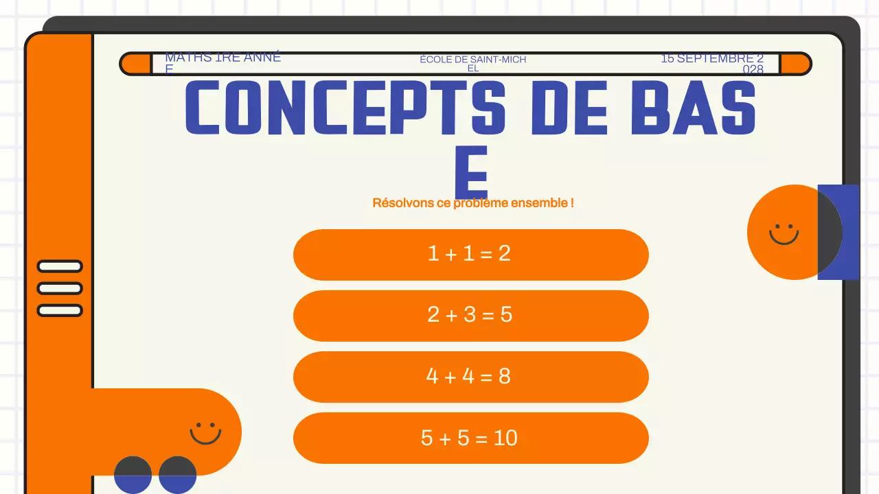 Présentation du cours de mathématiques sur l'addition de base