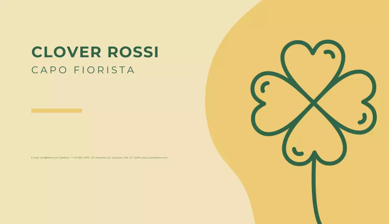 Biglietto da visita fiorista semplice beige