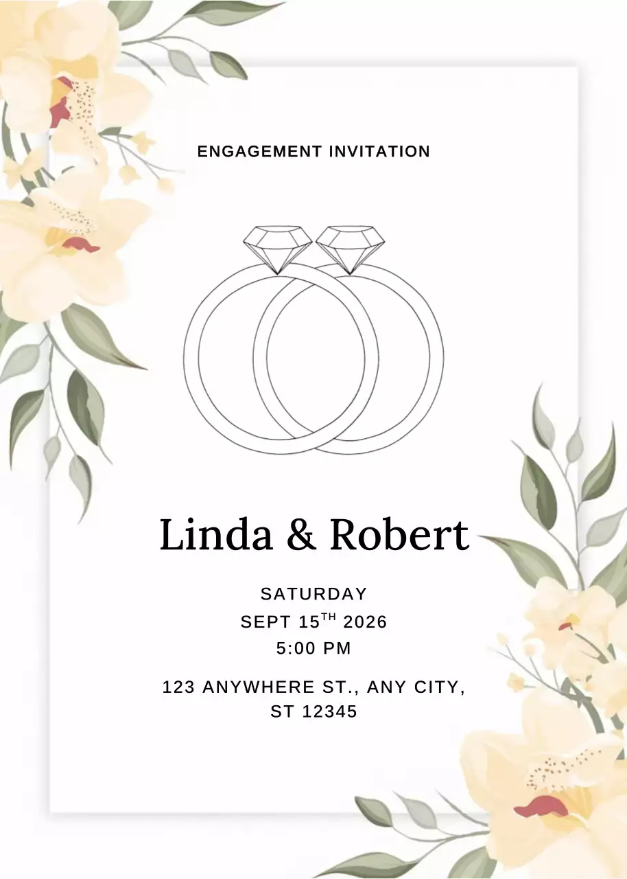 Lời mời đính hôn thanh lịch màu be