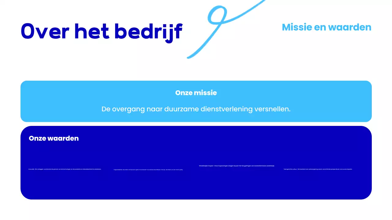 blauwe moderne inwerkpresentatie voor werknemers