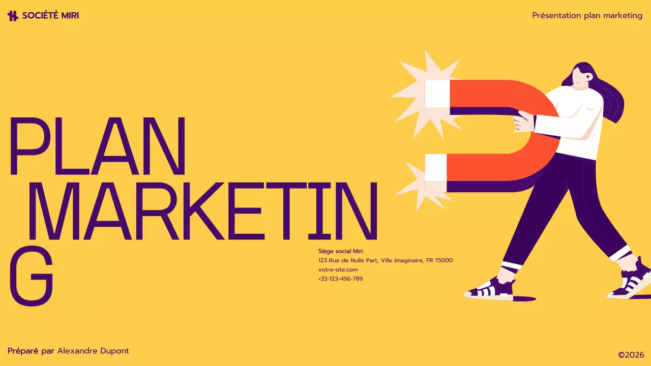 plan de marketing moderne jaune