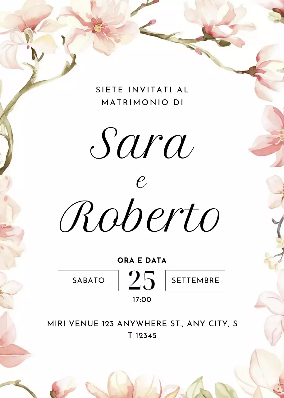 invito di nozze elegante rosa