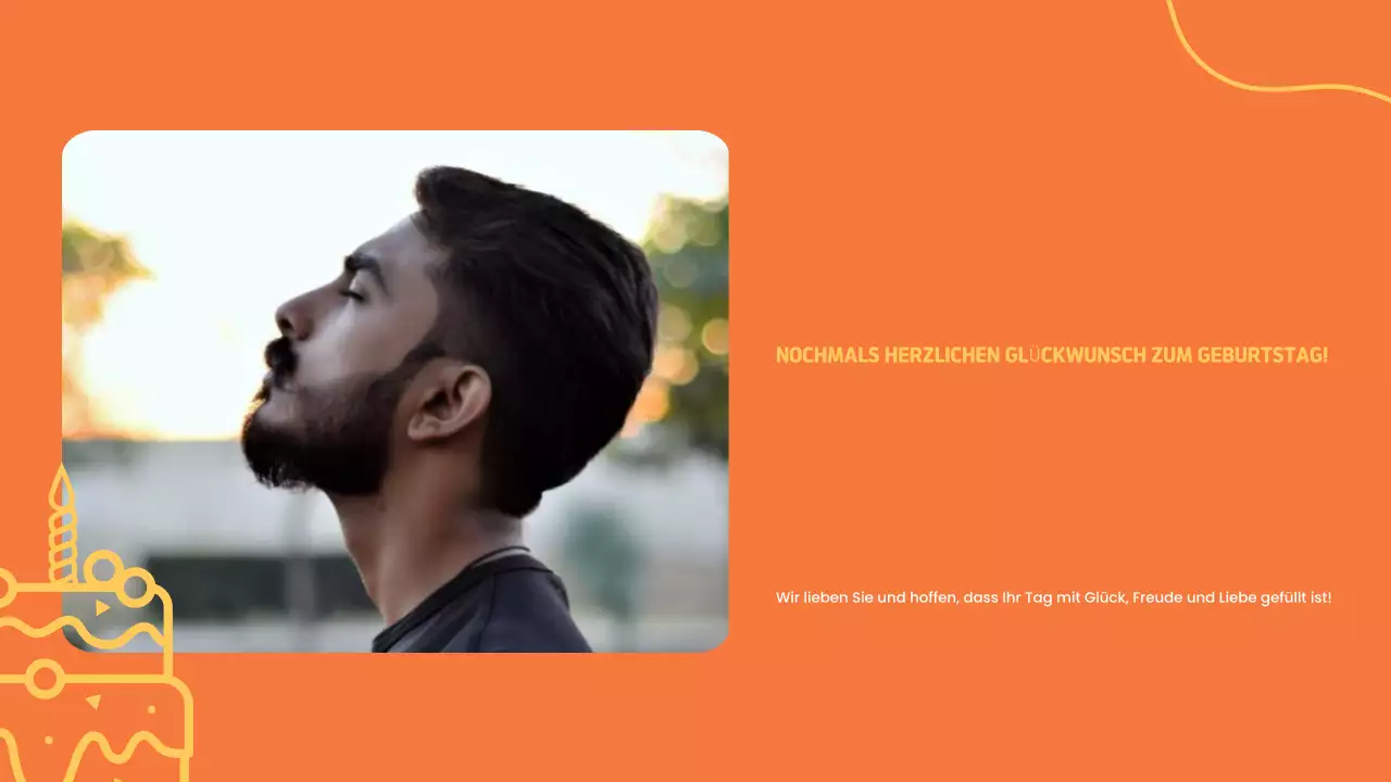 orange einfache Geburtstagspräsentation