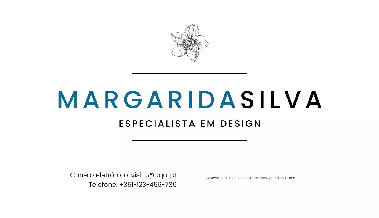 cartão de visita minimalista branco