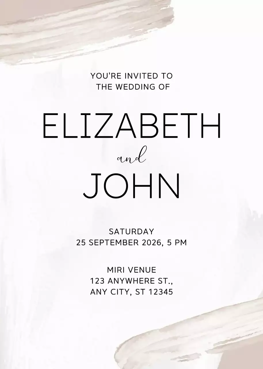 Thiệp cưới thanh lịch màu be