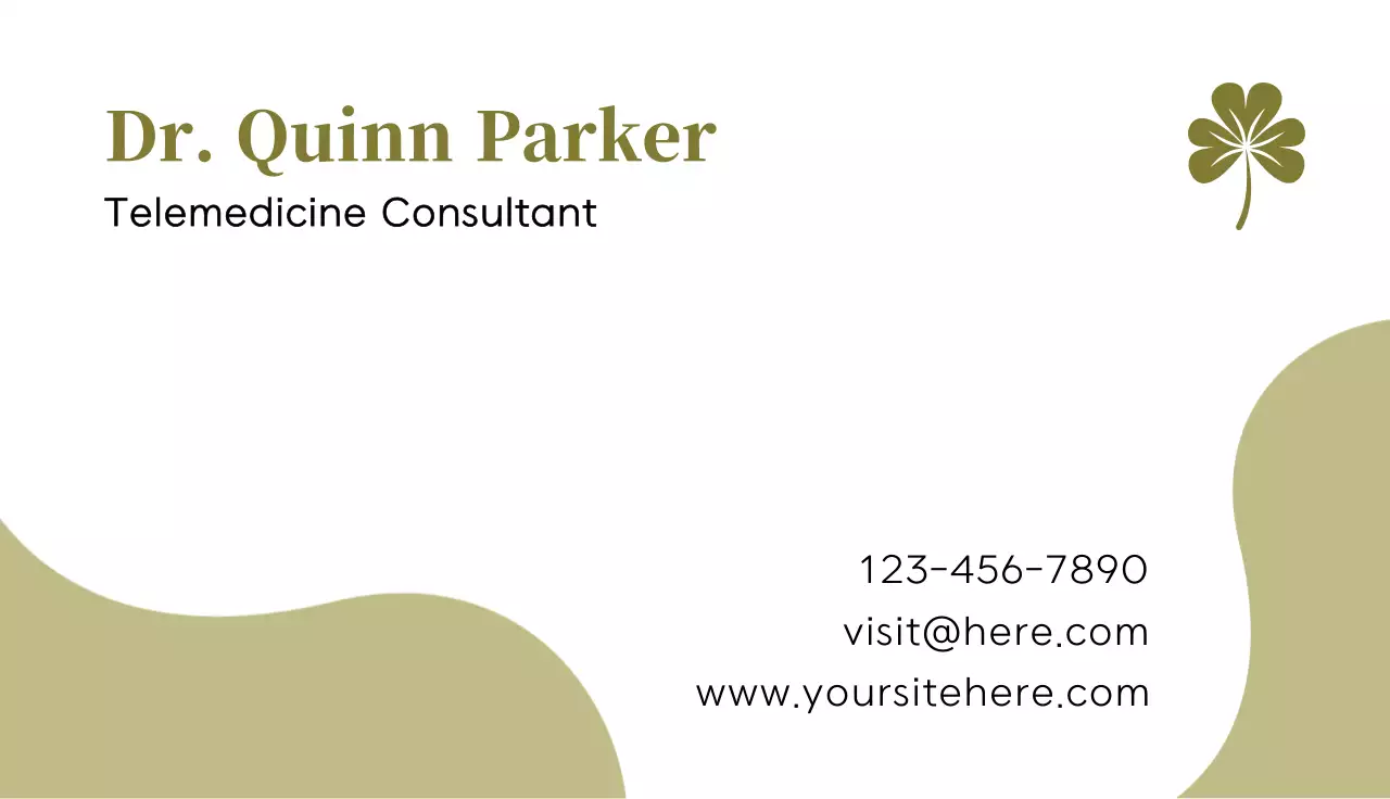 Green Minimal Consultant Business Card