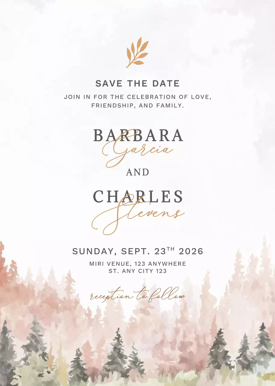 beige elegant wedding invitation