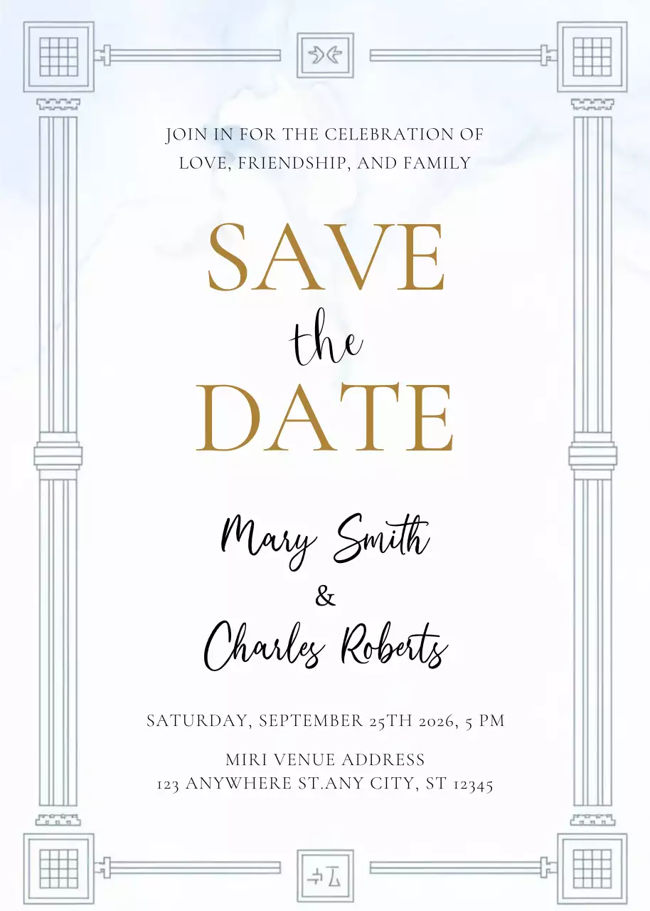 gold elegant wedding invitation