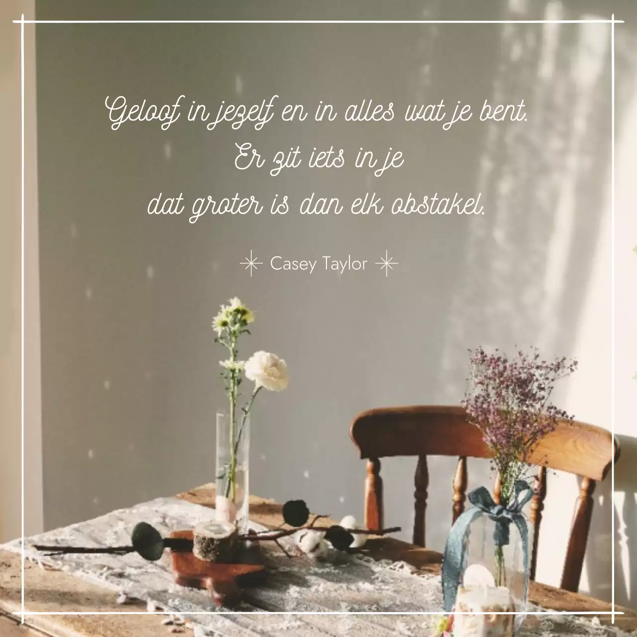 beige rustieke motivatie aankondiging