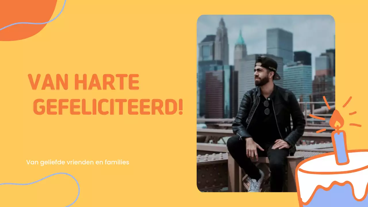 oranje eenvoudige verjaardagspresentatie