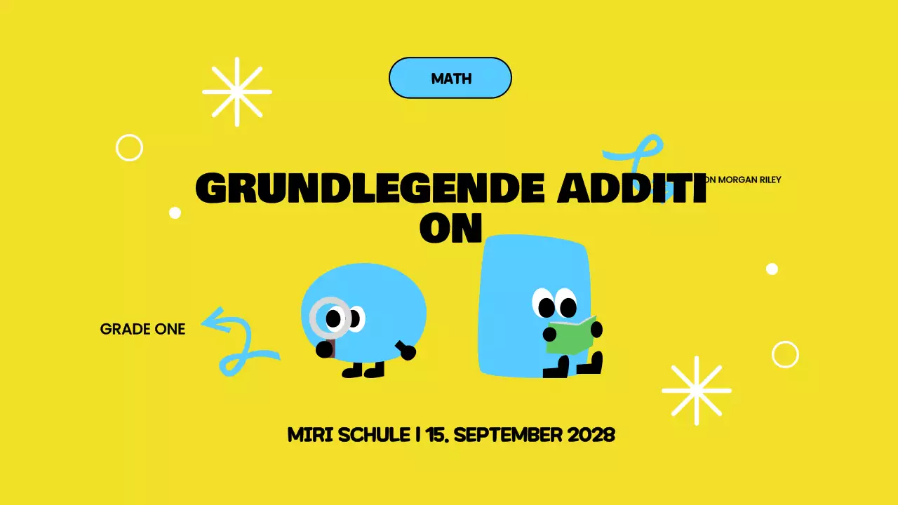 Gelbe spielerische Grundaddition Präsentation