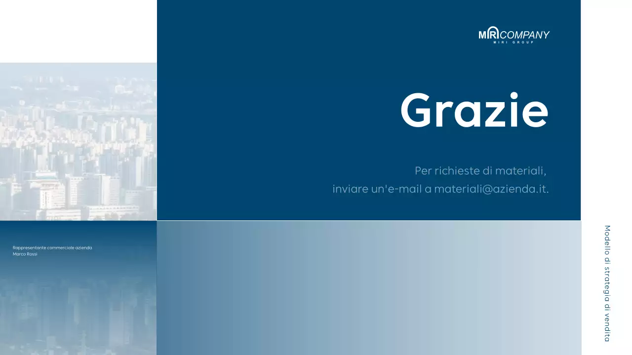 Un moderno brief sulla strategia di vendita in blu e bianco