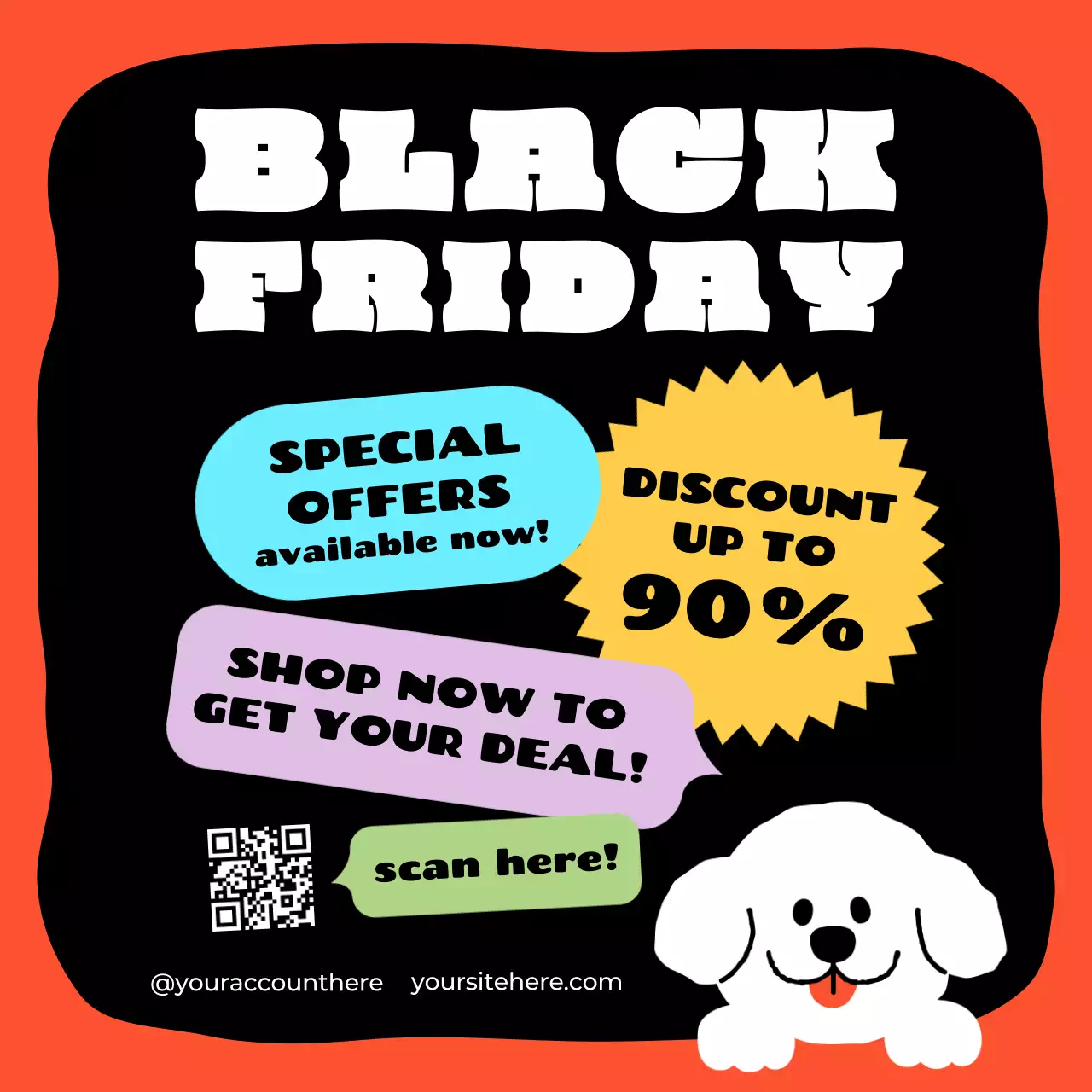 Orange Bold Black Friday Promotion Social Media Post