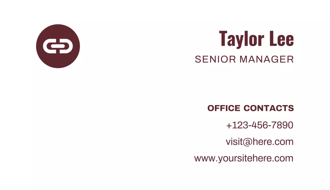 Maroon Minimal Business Card
