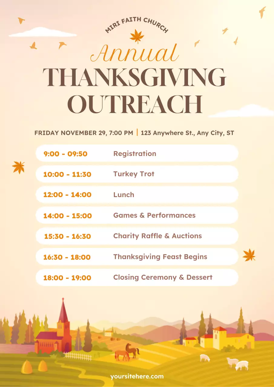 Beige Traditional Thanksgiving Event Poster