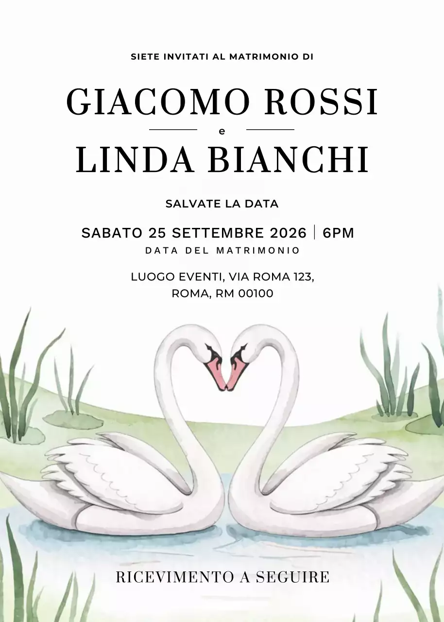 invito di nozze elegante bianco