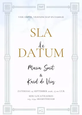 uitnodiging bruiloft goud elegant