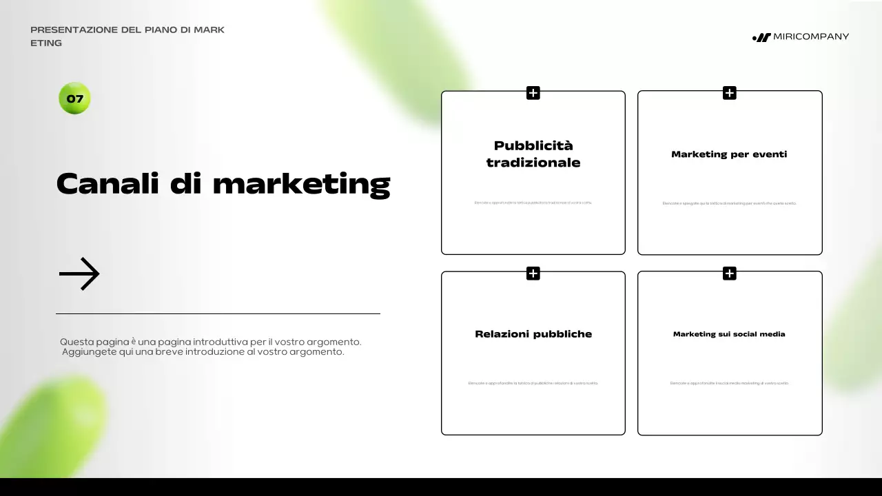 piano di marketing green bold