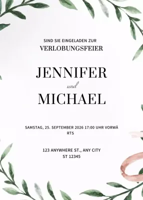 Weiß Elegante Verlobungseinladung