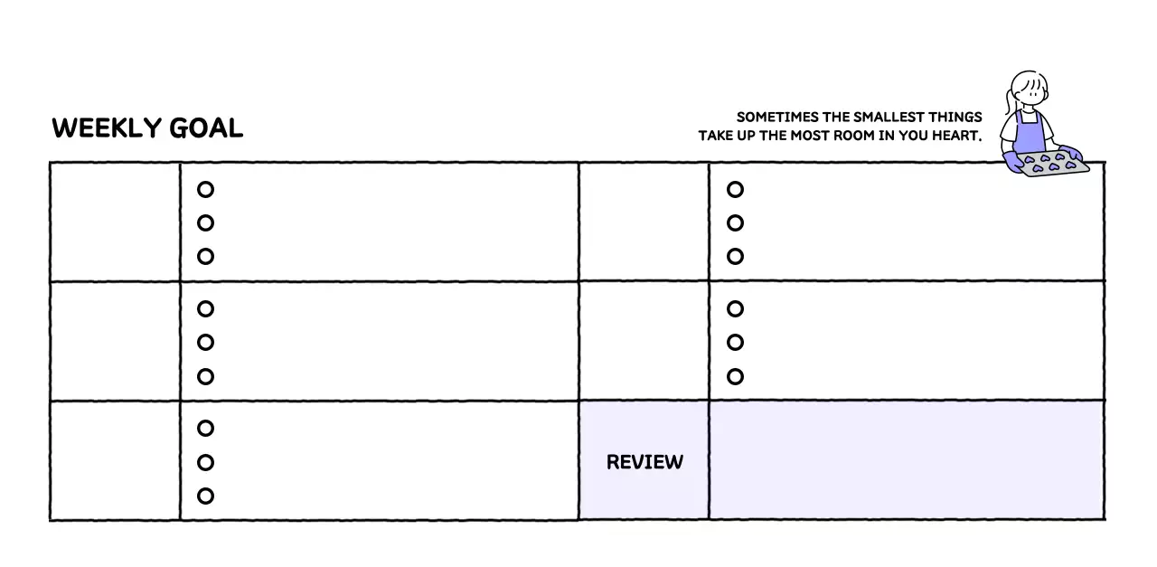 Illustrated calendar with a cute line style