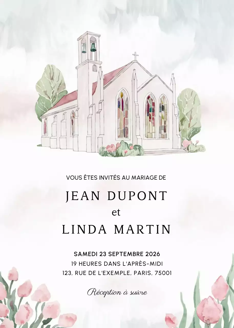 Invitation de mariage beige et élégante
