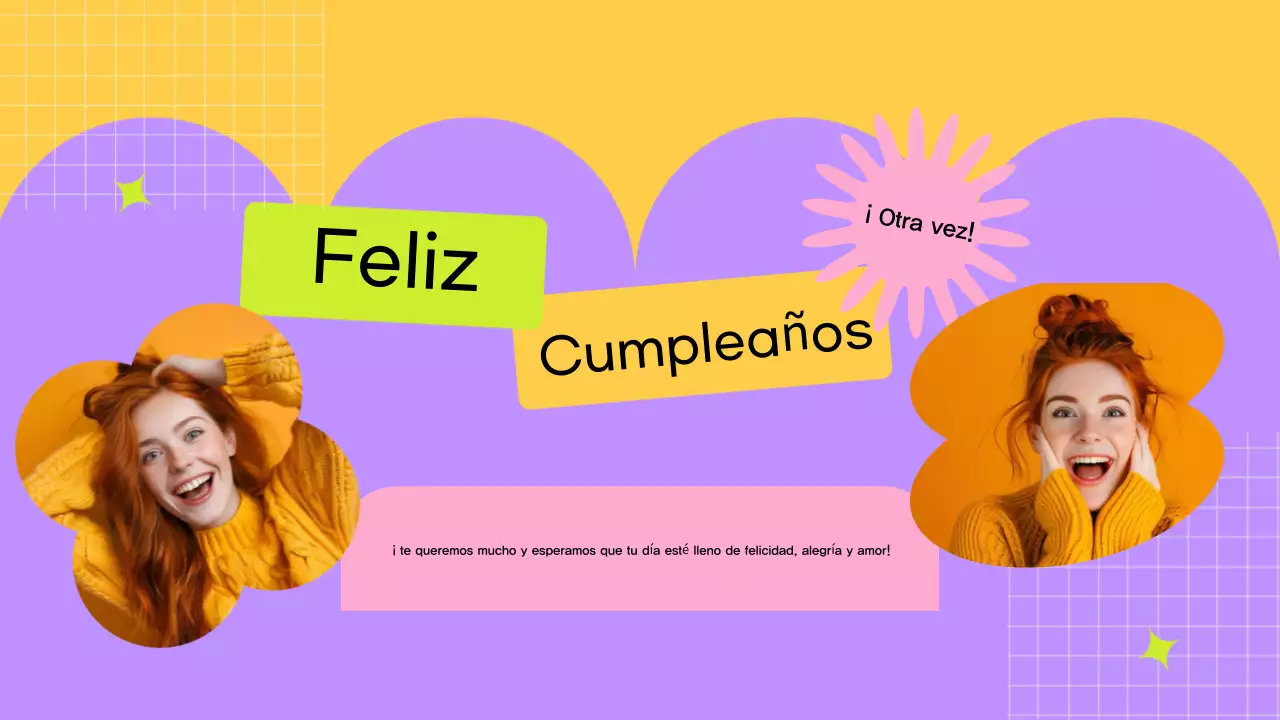 tarjeta de cumpleaños moderna amarilla