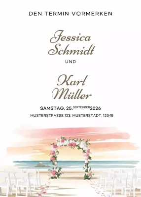 Weiß Elegante Hochzeitseinladung