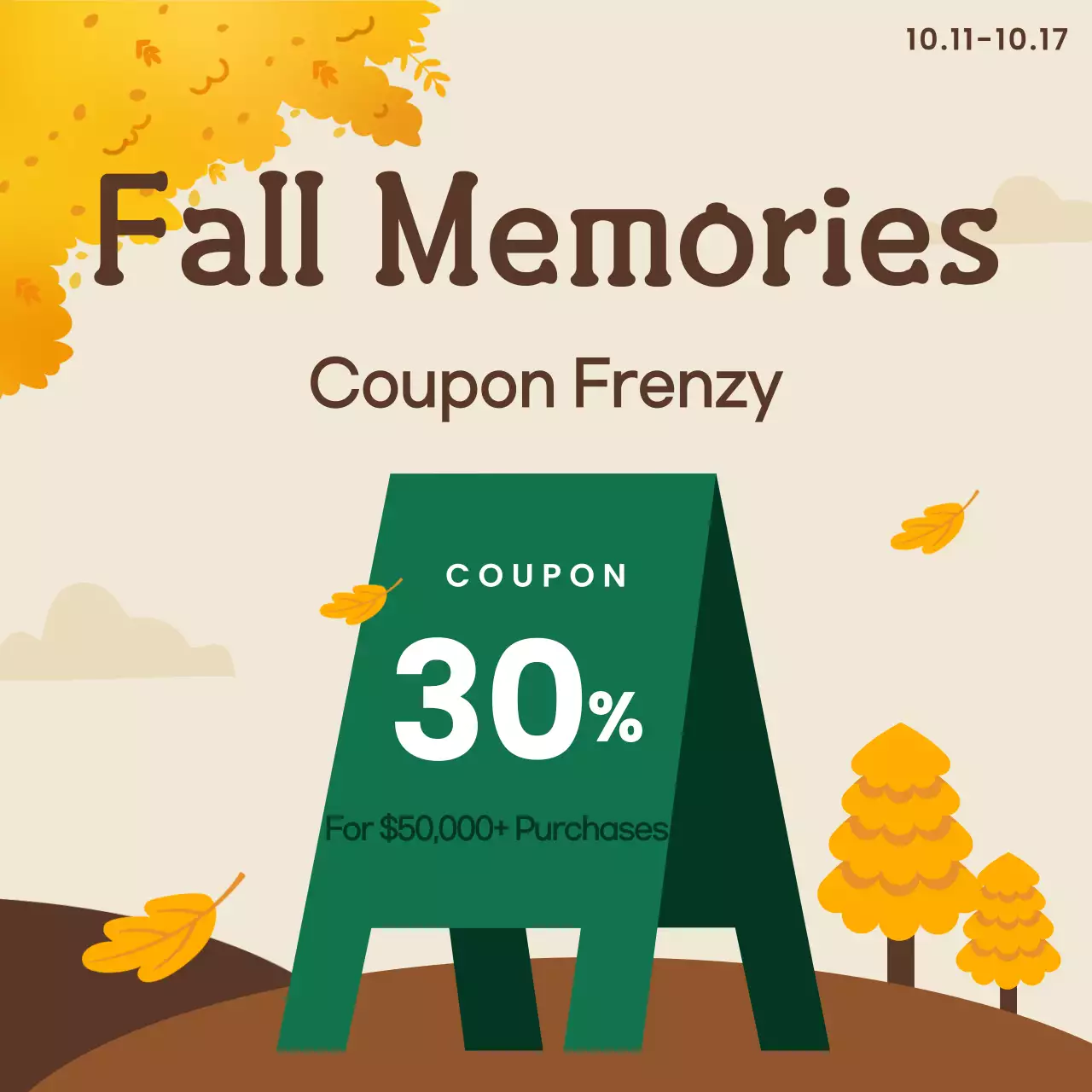 Orange Trendy Coupon Promotion Instagram Carousel